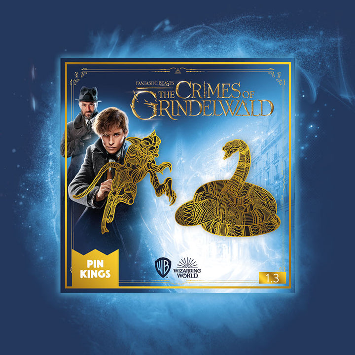 Pin Kings Official Harry Potter Fantastic Beasts Enamel Pin Badge Set 1.3 – Matagot & Nagini