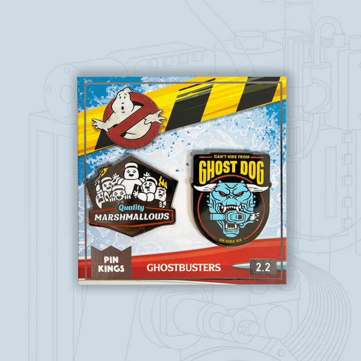 Pin Kings Official Ghostbusters Enamel Pin Badge Set 2.2 – Quality Marshmallows & Ghost Dog