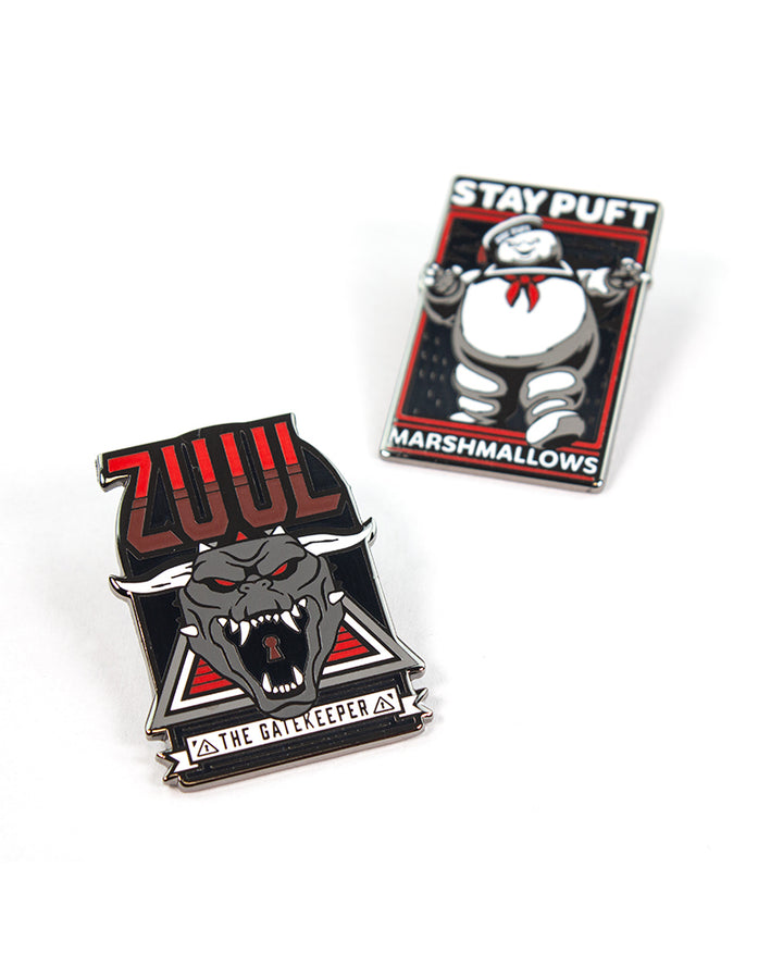 Pin Kings Official Ghostbusters Enamel Pin Badge Set 1.1 - Zuul & Marshmallow Man