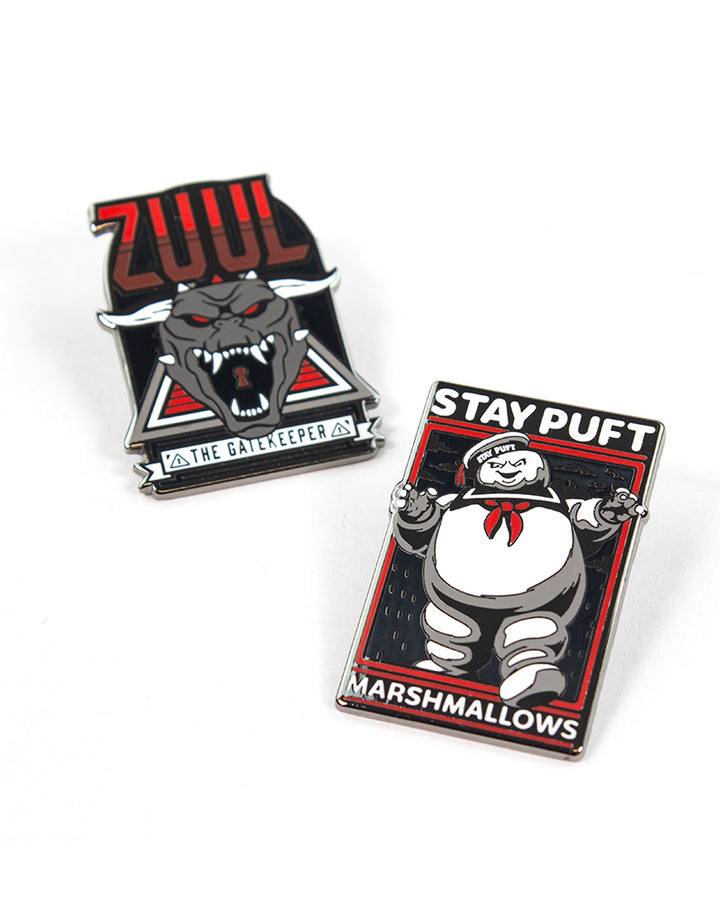 Pin Kings Official Ghostbusters Enamel Pin Badge Set 1.1 - Zuul & Marshmallow Man