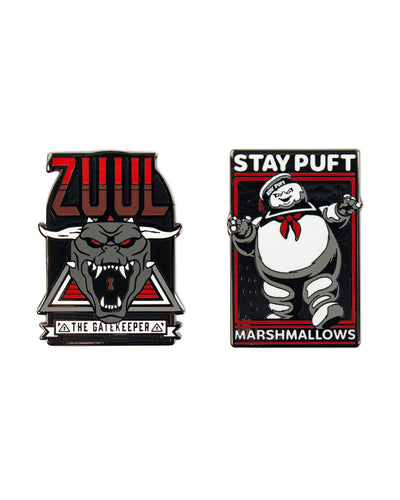 Pin Kings Official Ghostbusters Enamel Pin Badge Set 1.1 - Zuul & Marshmallow Man