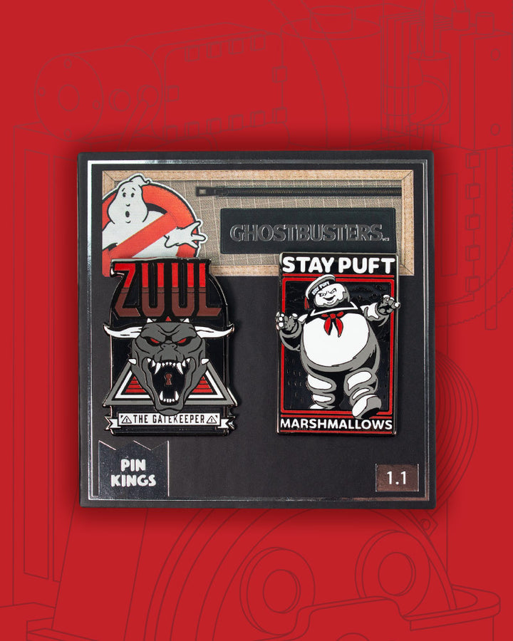Pin Kings Official Ghostbusters Enamel Pin Badge Set 1.1 - Zuul & Marshmallow Man