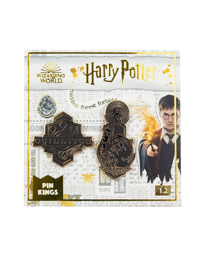 Pin Kings Official Harry Potter Enamel Pin Badge Set 1.2 - Quidditch & Crookshanks