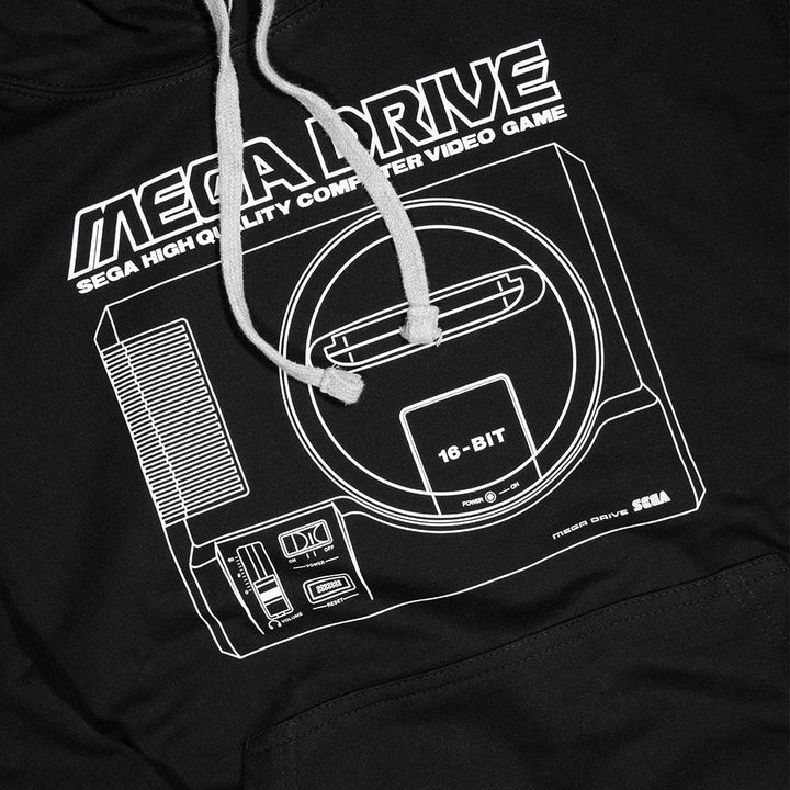Official Mega Drive 'Logo and Console' Black and Gray Hoodies (Unisex)