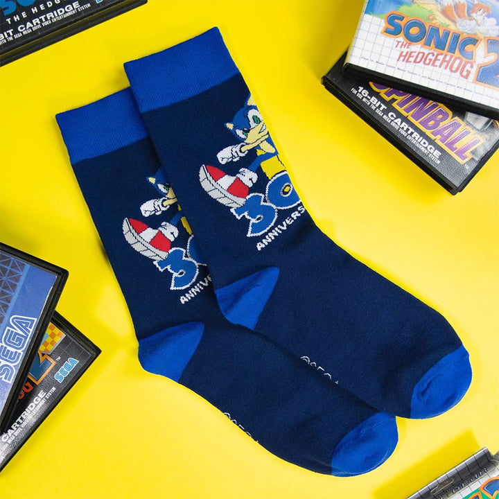 Official Sonic the Hedgehog 30th Anniversary Blue Socks (One Size)