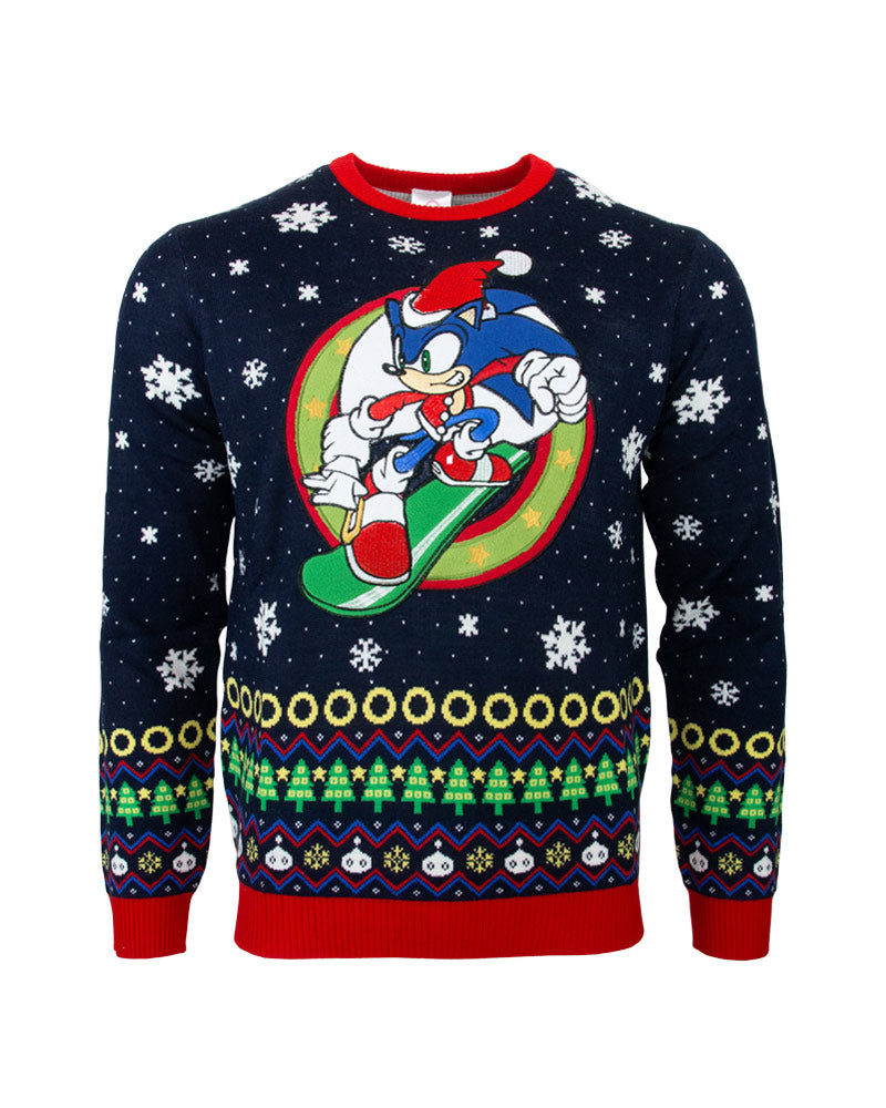 Official Sonic the Hedgehog Snowboard Christmas Jumper Sweater