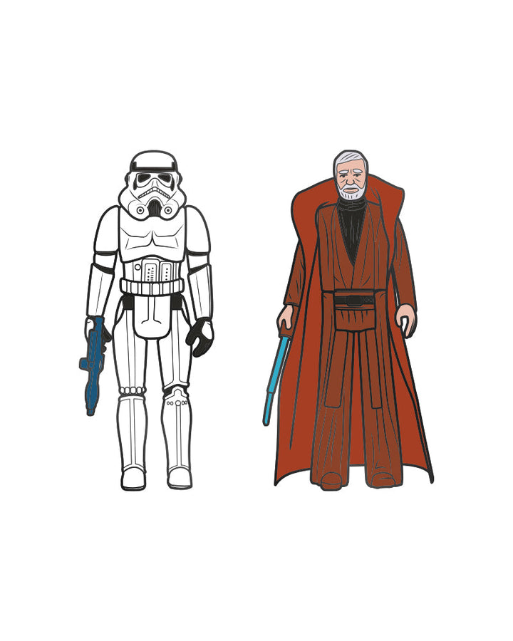 Pin Kings Official Star Wars Enamel Pin Badge Set 1.4 - Stormtrooper and Obi Wan