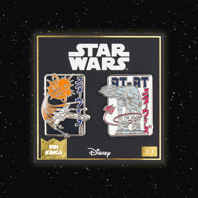 Pin Kings Official Star Wars Enamel Pin Badge Set 2.1 – X-Wing & AT-AT