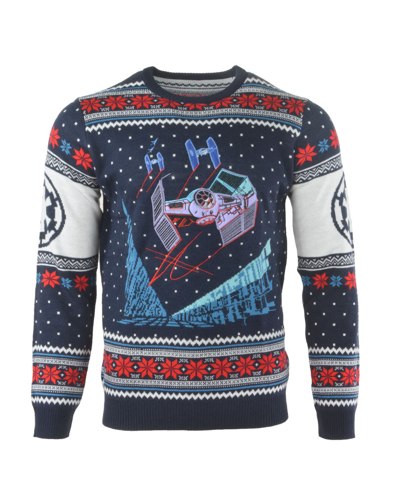 Official Star Wars Tie Fighter Battle of Yavin Christmas Jumper Ugly