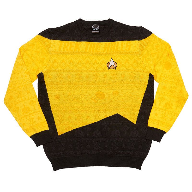 Official Star Trek Yellow Christmas Jumper Ugly Sweater