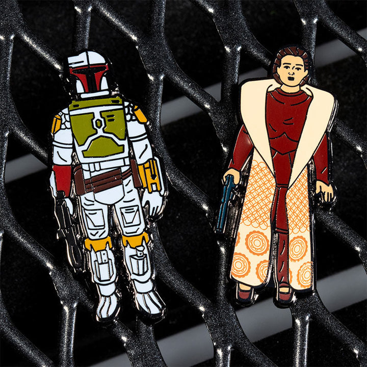 Pin Kings Official Star Wars Enamel Pin Badge Set 1.11– Boba Fett and Leia Organa (Bespin Gown)