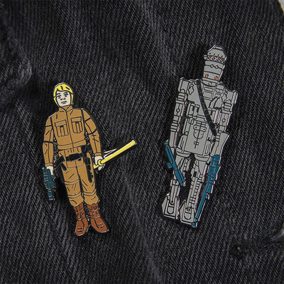 Pin Kings Official Star Wars Enamel Pin Badge Set 1.14 – IG-88 and Luke Skywalker (Bespin Fatigues)