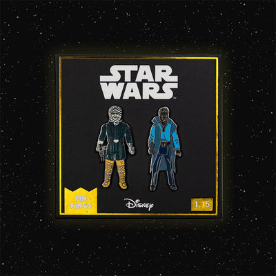Pin Kings Official Star Wars Enamel Pin Badge Set 1.15 – Han Solo (Hoth Outfit) and Lando Calrissian