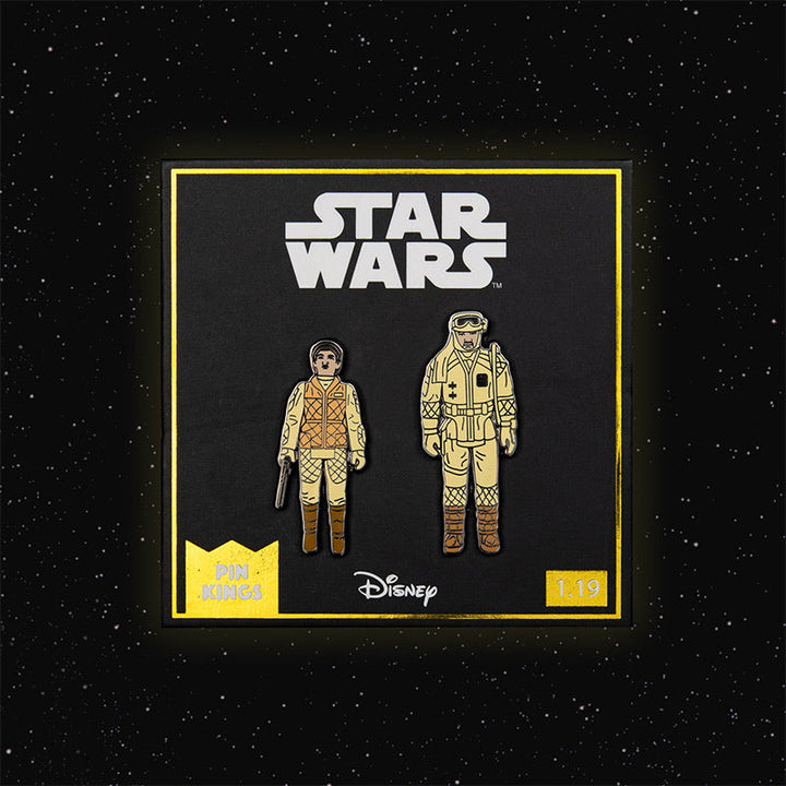 Pin Kings Official Star Wars Enamel Pin Badge Set 1.19 – Leia (Hoth Outfit) and Rebel Commander