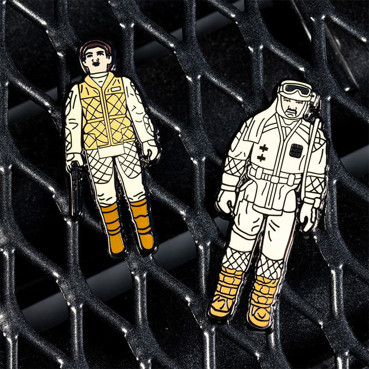 Pin Kings Official Star Wars Enamel Pin Badge Set 1.19 – Leia (Hoth Outfit) and Rebel Commander