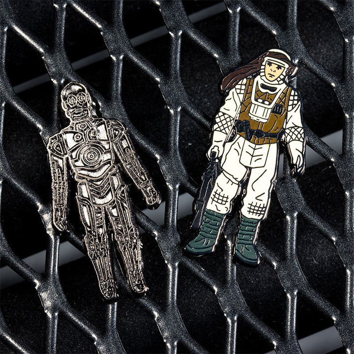 Pin Kings Official Star Wars Enamel Pin Badge Set 1.22 – C-3PO and Luke Skywalker (Hoth Battle Gear)