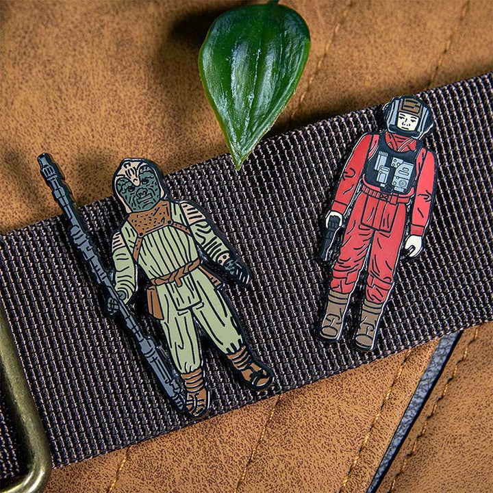 Pin Kings Official Star Wars Enamel Pin Badge Set 1.37 – B-Wing Pilot and Klaatu (in Skiff Guard Outfit)