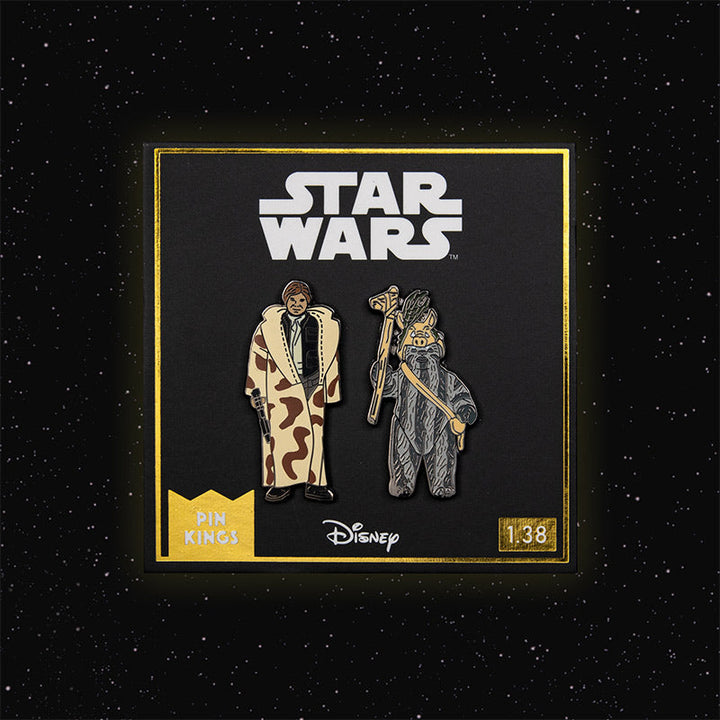 Pin Kings Official Star Wars Enamel Pin Badge Set 1.38 – Han Solo (in Trench Coat) and Teebo