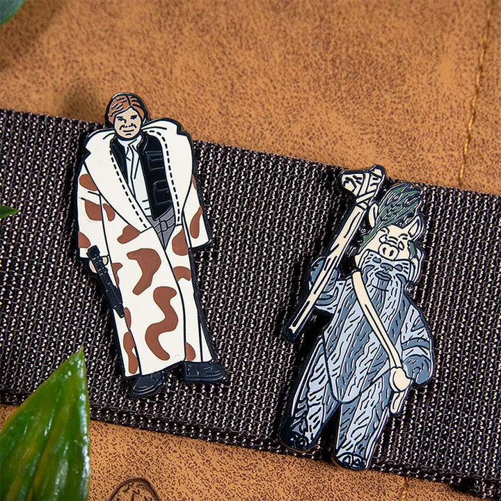 Pin Kings Official Star Wars Enamel Pin Badge Set 1.38 – Han Solo (in Trench Coat) and Teebo