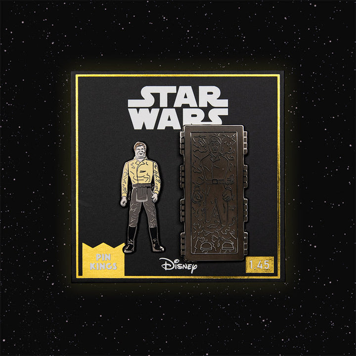 Pin Kings Official Star Wars Enamel Pin Badge Set 1.45 – Han Solo and Han Solo (In Carbonite Chamber)