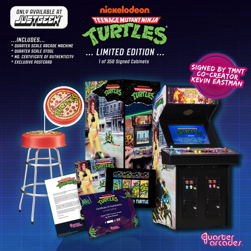 Official Teenage Mutant Ninja Turtles Quarter Size Arcade Cabinet (Exclusive Signed Collector&