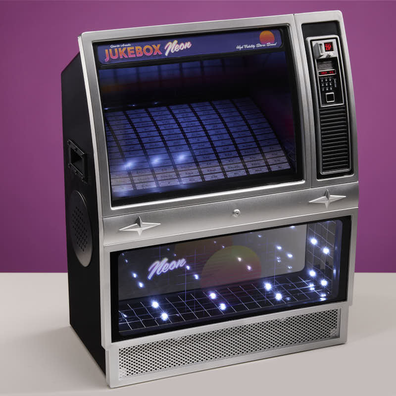 Quarter Arcades Retro Bluetooth Mini Jukebox Speaker - Neon 80’S Edition