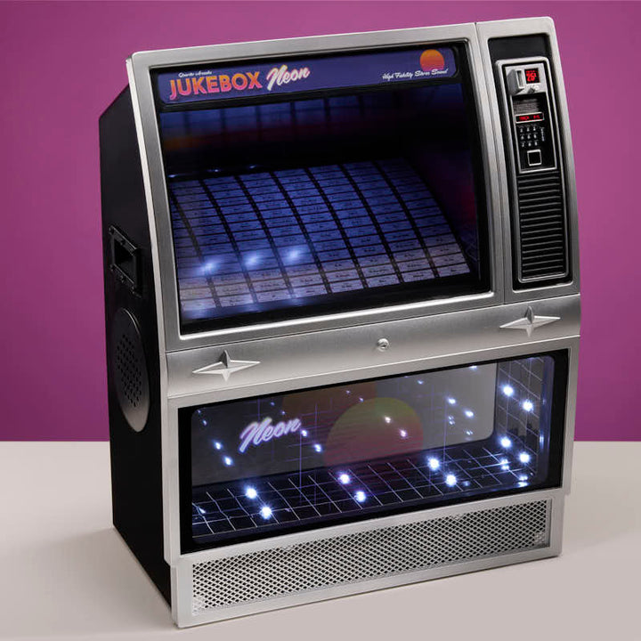 Quarter Arcades Retro Bluetooth Mini Jukebox Speaker - Neon 80’S Edition