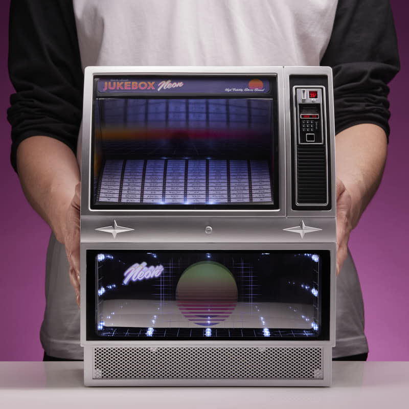 Quarter Arcades Retro Bluetooth Mini Jukebox Speaker - Neon 80’S Edition