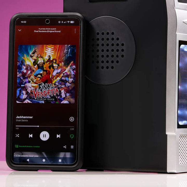 Quarter Arcades Retro Bluetooth Mini Jukebox Speaker - Neon 80’S Edition