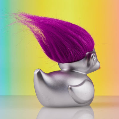 Official Trolls Silver Troll (Silver with Purple Hair) TUBBZ Cosplaying Duck Collectable