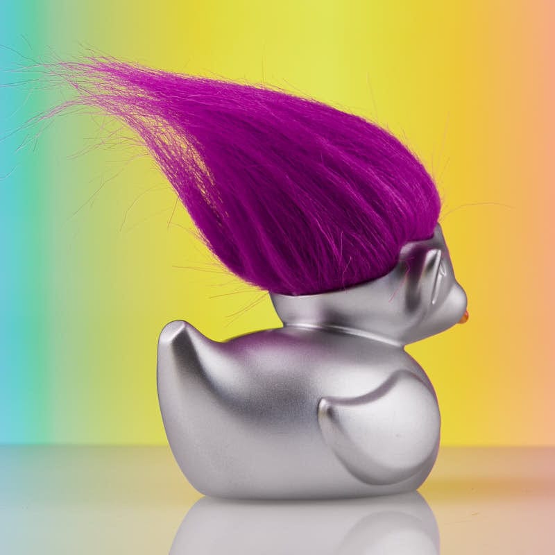 Official Trolls Silver Troll (Silver with Purple Hair) TUBBZ Cosplaying Duck Collectable