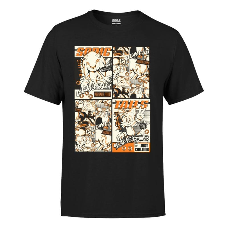 XS Official Sonic the Hedgehog Shonen 'Game On' Black Unisex T-shirt