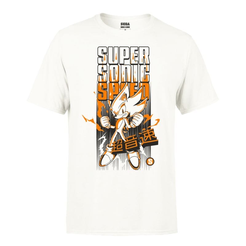 XS Official Sonic the Hedgehog Shonen Super Sonic Speed White Unisex T-shirt