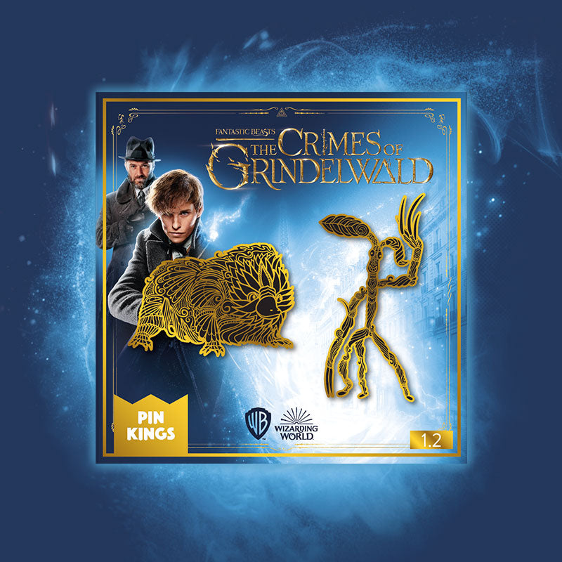 Pin Kings Official Harry Potter Fantastic Beasts Enamel Pin Badge Set 1.2 – Baby Niffler & Bowtruckle