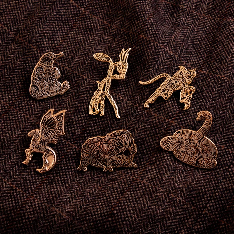 Pin Kings Official Harry Potter Fantastic Beasts Enamel Pin Badge Set 1.2 – Baby Niffler & Bowtruckle