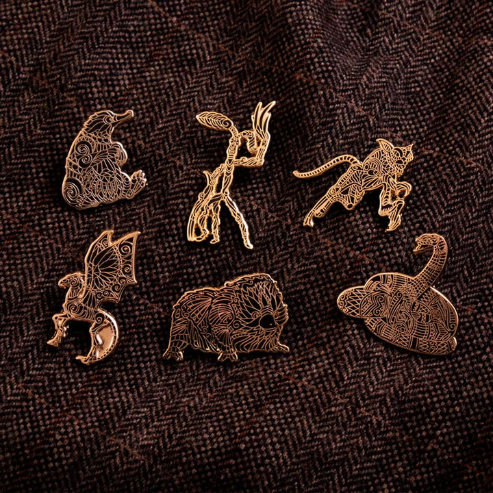 Pin Kings Official Harry Potter Fantastic Beasts Enamel Pin Badge Set 1.2 – Baby Niffler & Bowtruckle