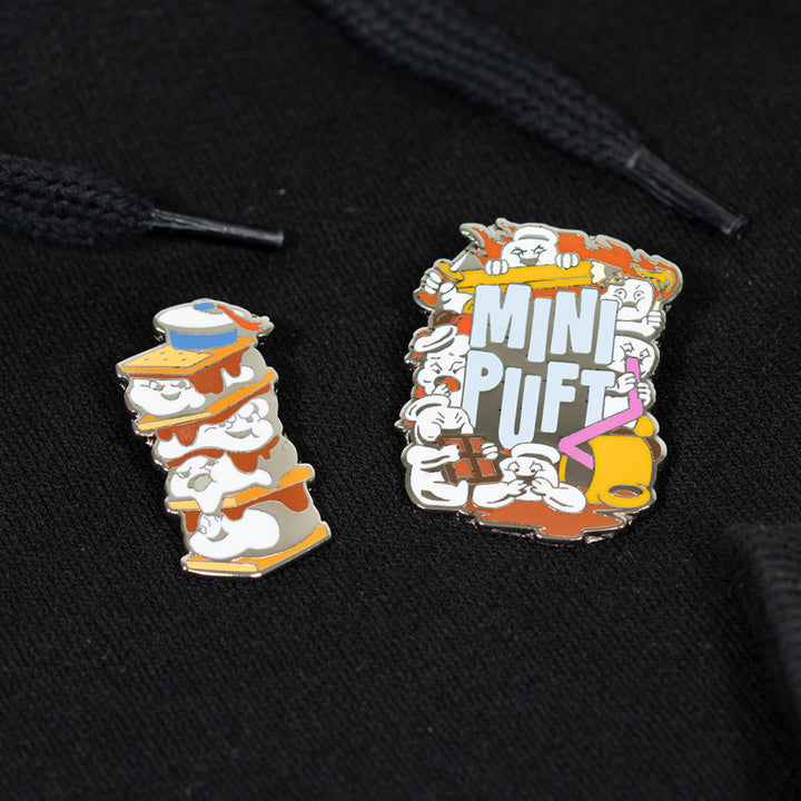 Pin Kings Official Ghostbusters Enamel Pin Badge Set 2.1 – Stay Puft S’mores & Mini Puft