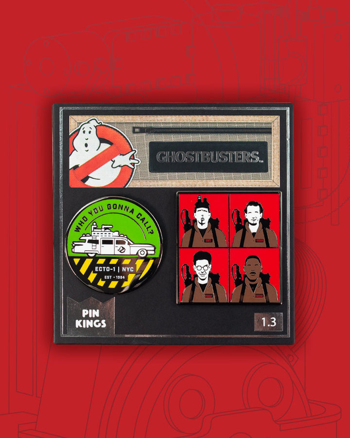 Pin Kings Official Ghostbusters Enamel Pin Badge Set 1.3 - Who You Gonna Call ? & Characters