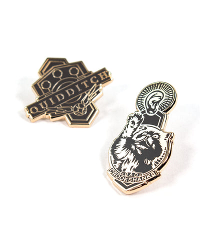 Pin Kings Official Harry Potter Enamel Pin Badge Set 1.2 - Quidditch & Crookshanks