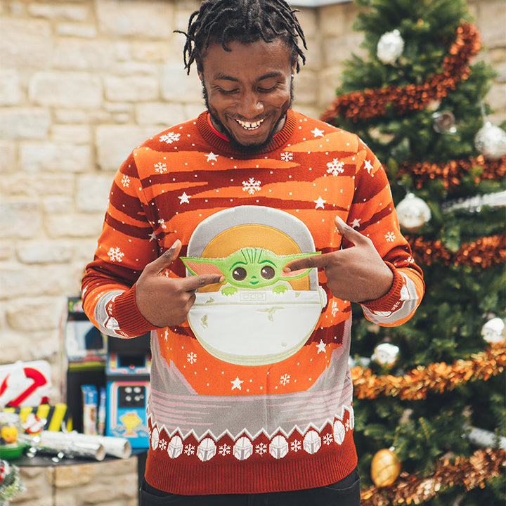 Official Star Wars The Mandalorian Grogu / Baby Yoda Christmas Jumper / Ugly Sweater