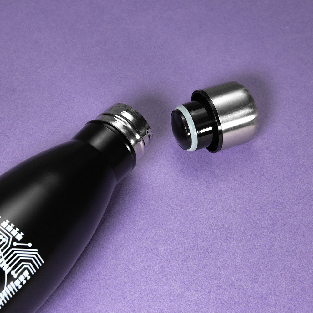 Official Mega Drive 'Technical Spec' Black Bowling Pin Style Water Bottle