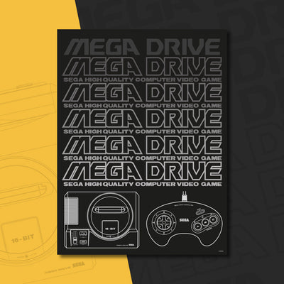 Official Mega Drive 'Logo and Console' A3 Poster