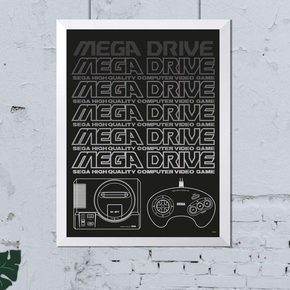Official Mega Drive 'Logo and Console' A3 Poster