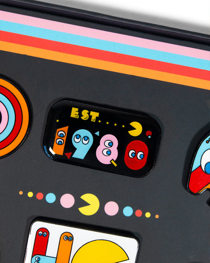 Official Pac-Man 40th Anniversary 9 Pin Badge Set