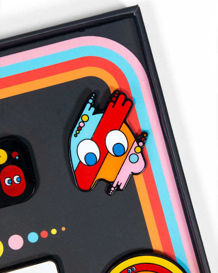 Official Pac-Man 40th Anniversary 9 Pin Badge Set