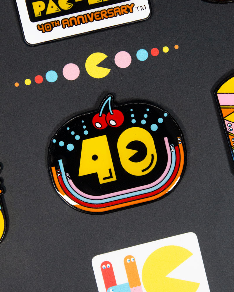 Official Pac-Man 40th Anniversary 9 Pin Badge Set