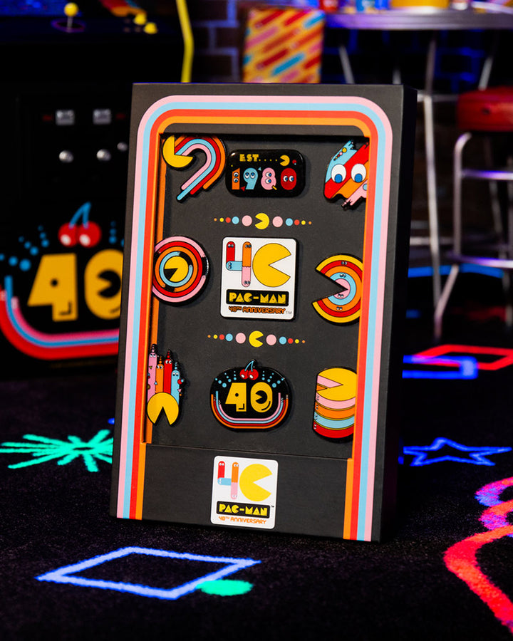 Official Pac-Man 40th Anniversary 9 Pin Badge Set
