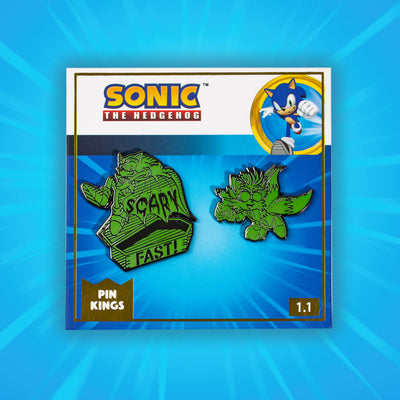 Pin Kings Official Modern Sonic the Hedgehog Glow in the Dark Halloween Sonic & Tails Enamel Pin Badge Set 1.1