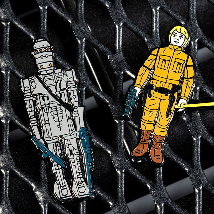 Pin Kings Official Star Wars Enamel Pin Badge Set 1.14 – IG-88 and Luke Skywalker (Bespin Fatigues)