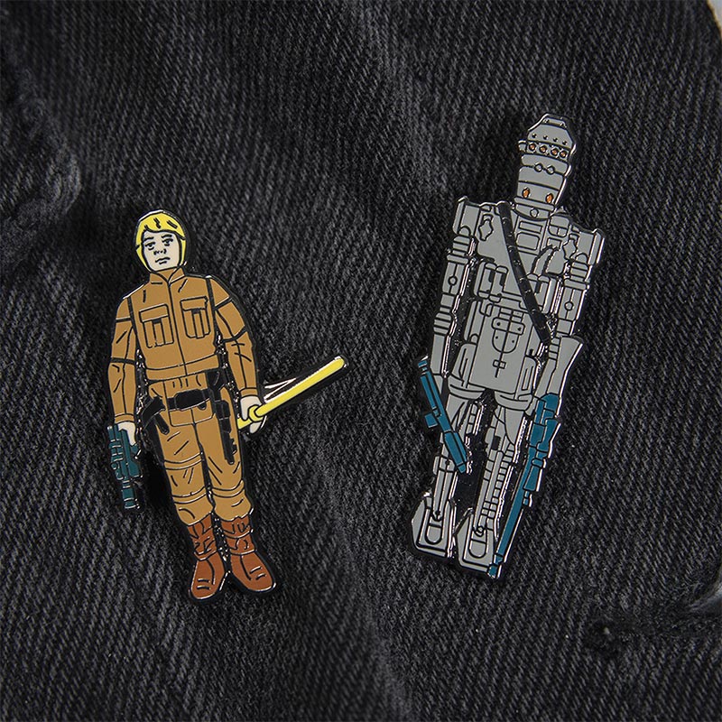 Pin Kings Official Star Wars Enamel Pin Badge Set 1.14 – IG-88 and Luke Skywalker (Bespin Fatigues)